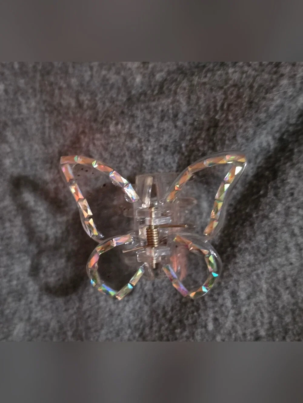 Iridescent Transparent Butterfly Hair Claw Clip BNIB